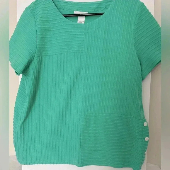 Women’s Alfred Dunner Classics Tuxtured Knit with Buttons Cotton Blend. Size L - Picture 1 of 11